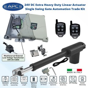 Driveway Gate Automation Kit with Robust Cast Alloy Casing and Magnetic Limits, Single Swing Gate Opener