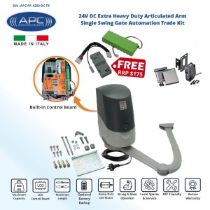 Gate Automation Kit with Robust Cast Alloy Casing and Magnetic Limits, Single Swing Gate Opener