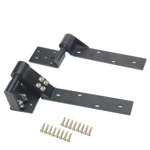 Left Side Heavy Duty Adjustable Rising Gate Hinges. Satin Black Powder-Coated Heavy Duty Adjustable Rising Gate Hinges |  Lifting or Uphill Rising Hinges for Swing Driveway Gates