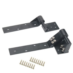 Adjustable Rising Gate Hinges on the Right Side Swing Gates. Heavy Duty Adjustable Rising Gate Hinges Satin Black Powder-Coated |  Lifting or Uphill Rising Hinges for Swing Driveway Gates