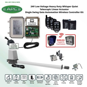 Heavy Duty Whisper Quiet Telescopic Linear Actuator Kit Secure Access Control Gate Automation Systems