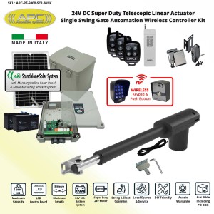 Single Swing Solar Powered Gate Automation, APC Proteous PT-5000 Automatic Solar Electric Gate Opener System