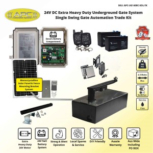 Discreet Underground System with Stainless Steel Top Plate, Wider Opening Angle,  All Metal Gears and Suits Most Gate to Ground Clearance Heights, Single Swing Solar Gate Opener