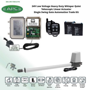 Whisper Quiet Aluminum Telescopic Linear Actuator Kit Single Swing Gate Opener