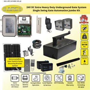 Discreet Underground System with Stainless Steel Top Plate, Wider Opening Angle,  All Metal Gears and Suits Most Gate to Ground Clearance Heights Single Swing Gate Opener