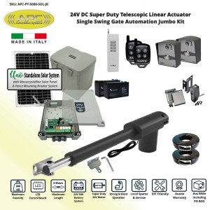 Single Swing  Automatic Solar Electric Gate Kit, Solar Powered Gate Opener