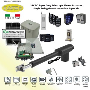 Single Swing Solar Powered Gate Opener, Automatic Electric Gate Kit