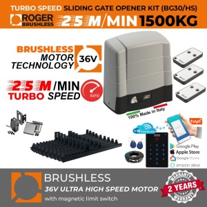 Roller Gate Opener, Brushless Electromechanical Sliding Gate Motor, Ultra High-Speed 42 cm/s,  1500 KG