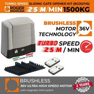 Roller Gate Opener, Brushless Electromechanical Sliding Gate Motor, Ultra High-Speed 42 cm/s,  1500 KG