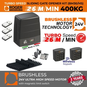 Sliding Gate Opener, Brushless Electromechanical Sliding Gate Motor, Ultra High-Speed 44 cm/s, 400 KG