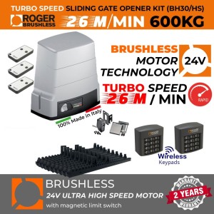 Roller Gate Opener, Brushless Electromechanical Sliding Gate Motor, Ultra High-Speed 40 cm/s,  600 KG