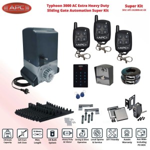 Commercial Grade AC Electric Gate Automation High Duty Typhoon 3000 (3 Tonne) Automated Sliding Gate Opener Keypad Access Control System With Spring Limits