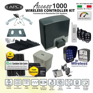 Automatic Electric Sliding Gate Solar Power Kit Proteous 1000 Extra Heavy Duty FEATURE RICH Solar Sliding Gate Opener Kit