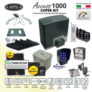 APC Proteous 1000 Solar Powered Extra Heavy Duty Sliding Gate Opener Super Kit