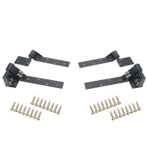 Adjustable Rising Gate Hinges on the Left and Right Side Swing Gates. Heavy Duty Adjustable Rising Gate Hinges Satin Black Powder-Coated | Lifting or Uphill Rising Hinges for Double Swing Driveway Gates