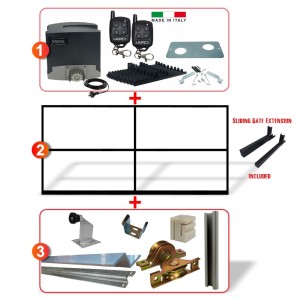 4.9m Gate Frame including Hardware and Heavy Duty Italian 500kg Sliding Gate Opener System