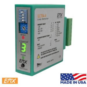 EMX-ULTRA-II Vehicle Loop Detector with Detachable 7-Pin Terminal Block (Made in USA) | Low Voltage, Direct Wire, Single Channel, Single Relay Vehicle Loop Detector