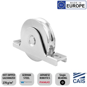 88mm Single Bearing Recess Mount European Made Sliding Gate Wheel. CAIS WSO 924 High-Quality German Steel, Rebate Gate Wheel