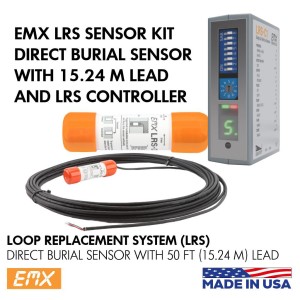 Vehicle Detector Controller with Direct Burial Sensor Probe (15m Cable) | EMX-LRS Loop Replacement System Single Saw Cut Magnetoresistive Vehicle Detector Controller and Direct Burial Sensor Probe with 15 Meter (50FT) Cable | Loop Detector Sensor for Driveway Access Control  | Made in USA