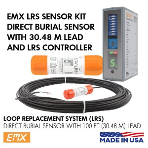 Vehicle Detector Controller with Direct Burial Sensor Probe (30m Cable) | EMX-LRS Loop Replacement System Single Saw Cut Magnetoresistive Vehicle Detector Controller and Direct Burial Sensor Probe with 30 Meter (100FT) Cable | Loop Detector Sensor for Driveway Access Control  | Made in USA