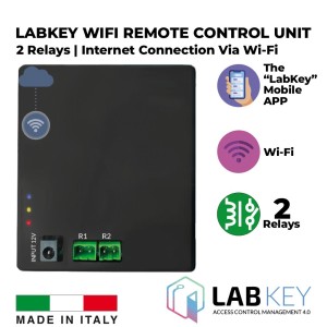 Advanced Access Control and Management With The LabKey Wi-Fi Control Unit Features Two Relays. It can manage up to two access points. Mobile Application Remote Control With a Virtual Keypad. Network connection via Wi-Fi with an advanced cloud-based access management tool. Made in Italy by LabKey