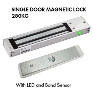 280kg Single Door Magnetic Lock With Bond Sensor (Indoor installation only. This product is not weatherproof.)