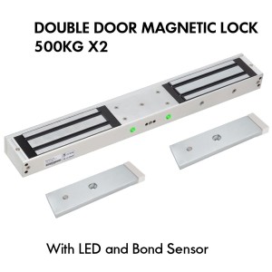 2x 500kg Double Doors Magnetic Lock With Bond Sensor (Indoor installation only. This product is not weatherproof.)