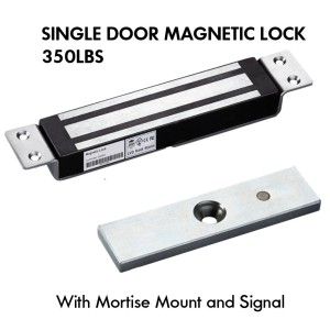 350Lbs Single Door Magnetic Lock with Mortise Mount and Signal Output (Indoor installation only. This product is not weatherproof.)