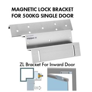 ZL Bracket For Inward Opening Door | 500kg Single Door Magnetic Lock Aluminium ZL Brackets