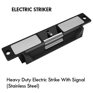 Heavy-Duty Stainless Steel Electric Strike with NO/NC Signal Adjustment. Door Lock Electric Striker for Access Control, 500 kg holding force, stainless steel keeper, signal output (NO/NC/COM). Fast shipping Australia-wide.