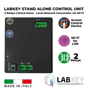 Stand-Alone Access Control and Management with Two Relays. LabKey Stand-Alone seamless access management, such as offices, retail stores, and multi-site businesses. With direct Wi-Fi connectivity to the local area network. It can be connected to up to four control devices and manage up to two access points.