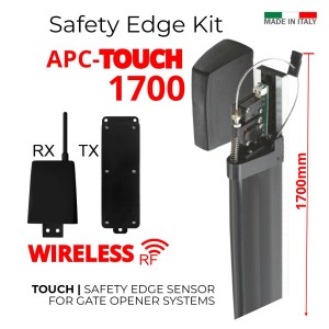 Safety Edge Kit for Automatic Gates| APC-TOUCH 1.7m Length Wireless Safety Edge (Made in Italy) | Premium Safety Edge Solution For Gate Automation Systems in Australia | Mechanical Safety Edge with the APC-WES(Wireless Edge System) Radio-Control Kit For Gate Openers Safety