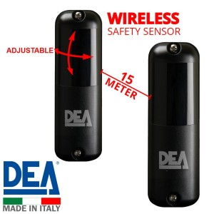 DEA LINEAR/B Photocell Wireless PE Safety Sensor up to 15m Range | Pair of adjustable photocells (210° Adjustable Rotating Optics) for Automatic Gate Opener System. Garage/Gate Safety Sensor LINEAR/B Safety Beam, Infrared Technology Wireless Gate Safety Sensor, Motion Detector, Wireless PE Gate Safety Beams