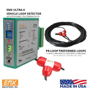 Vehicle Loop Detector with Detachable 7-Pin Terminal Block and 122cm X 243cm Saw-Cut Vehicle Detector Preformed Loop Ready to Use Solution for Fast and Easy Loop installation (15-Meter Wire) | Vehicle Detection Safety Loop. |  Low Voltage, Direct Wire, Single Channel, Single Relay Vehicle Loop Detector | Made in USA