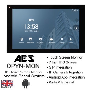 OPYN-MON 7" Indoor IP Touchscreen Intercom Monitor — WiFi & Ethernet Connectivity