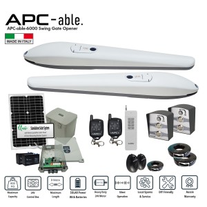 Double Swing Solar Powered Gate Opener, Automatic Motorized Remote Controls Gate, Solar Gate Automation System DIY Kit