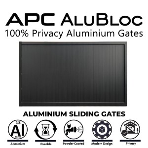 APC AluBloc 3.5m Aluminium Vertical Slat Privacy Gates (1.5m Height) | Fully Welded Gate ( No Flat Pack) | Step into a new era of privacy with AluBloc Aluminium Gates. AluBloc aluminium gates are expertly engineered for total visual privacy of property, crafted for durability, and designed to leave a lasting impression.