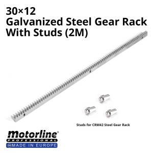 2m Galvanised Steel Gear Rack With Studs | Motorline CRM42 Maximum Weight: 4000Kg