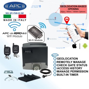 Electric Gate Automation APC Proteous 500 FEATURE RICH Extra Heavy Duty Italian Made Automatic Sliding Gate Opener Wi-Fi Kit with Encoder System
