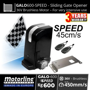Motorline GALO600 SPEED 600kg Brushless Gate Motor | Ultra-Fast Sliding Gate Opener Australia