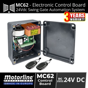 Motorline MC62 Swing Gate Automation Control Box – 24V Smart Controller for Single & Double Swing Gate Openers