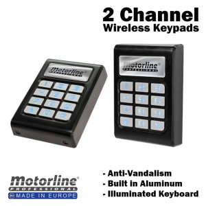 Two Motorline TEC2 Wireless Keypads – 2 Channel Gate Access Control Keypads for Entry & Exit | European Made Secure Access Control for Gate Automation. Australia Stock and Support