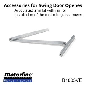 Articulated Arm Kit For Glass Door Leaves with Outward Opening Installation | For Motorline M1805 and M1805-ECO Automatic Swing Door Operator Motors