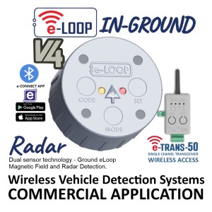 e-Loop In-Ground Wireless Vehicle Loop Detector — Version 4 | Commercial Loop Sensor Exit Mode and Presence Mode (Dual sensor technology, Magnetic field and Radar detection) | Industrial-Grade In-Ground Vehicle Sensor for Driveways, Gates & Car Parks — Australia